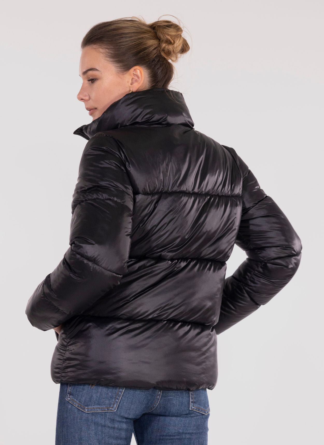 DOUDOUNE SATINEE RECYCLEE NOIR