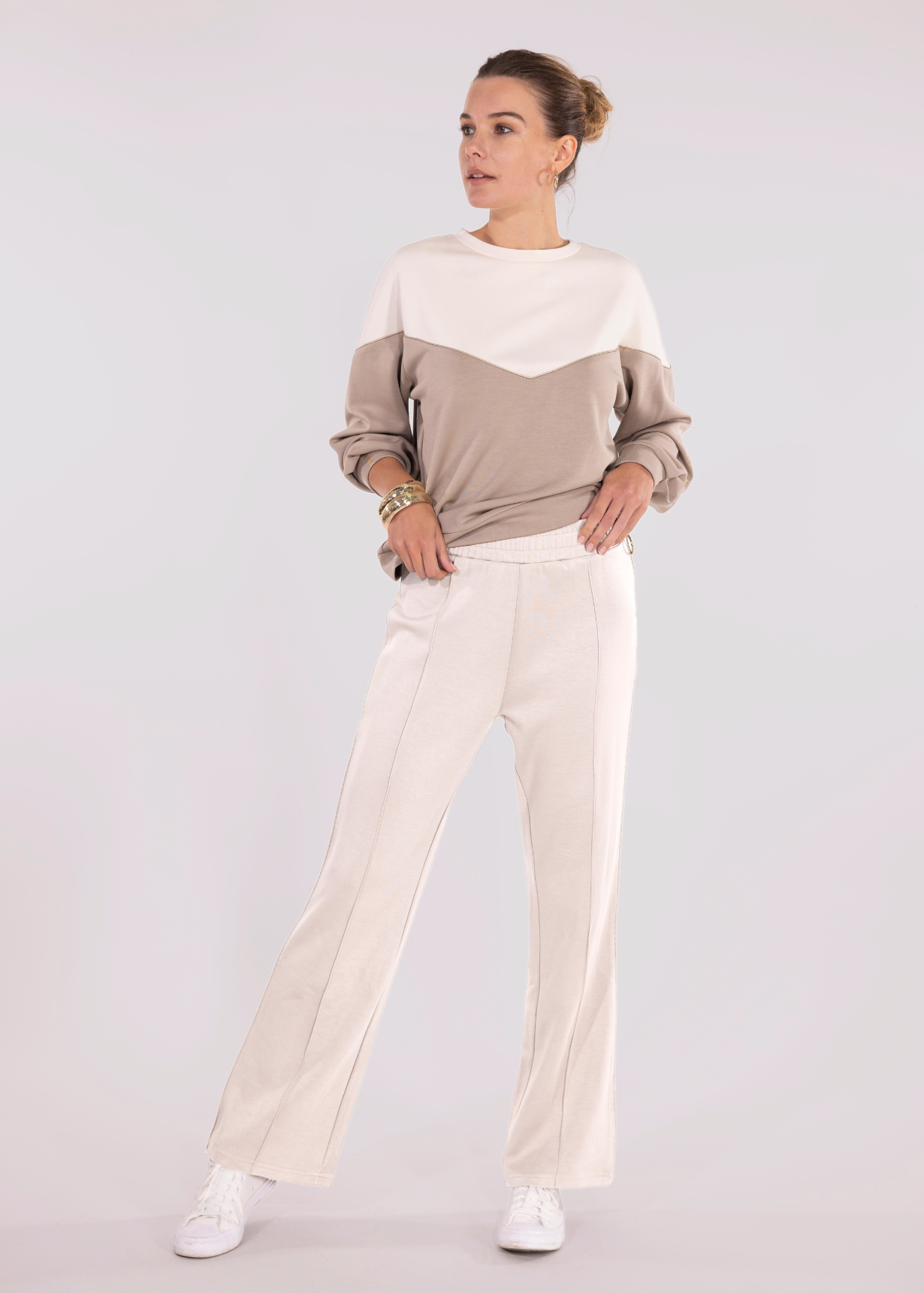 PANTALON DROIT COUTURE JESSIE CRÈME