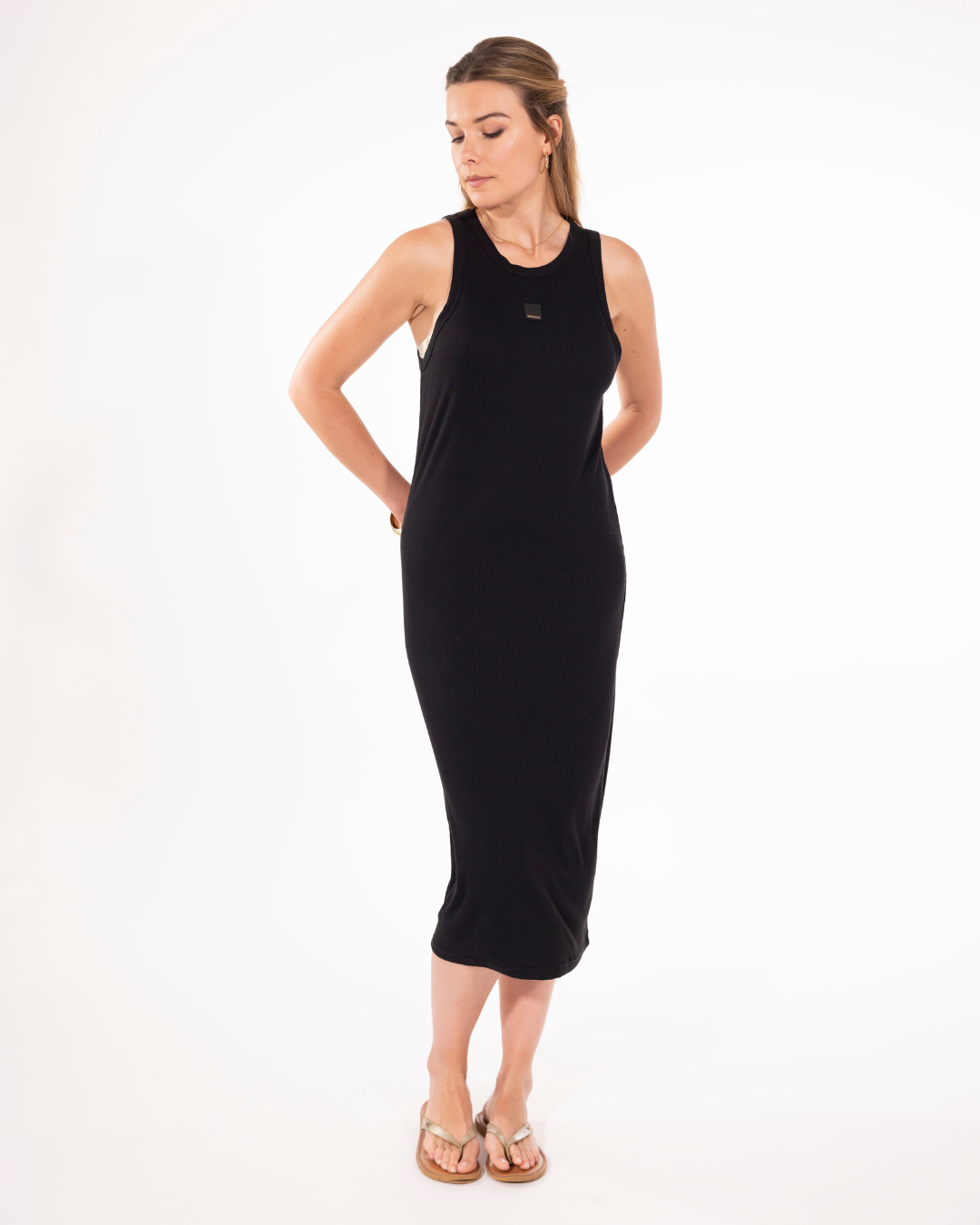 ROBE LONGUE COTELE NOIR