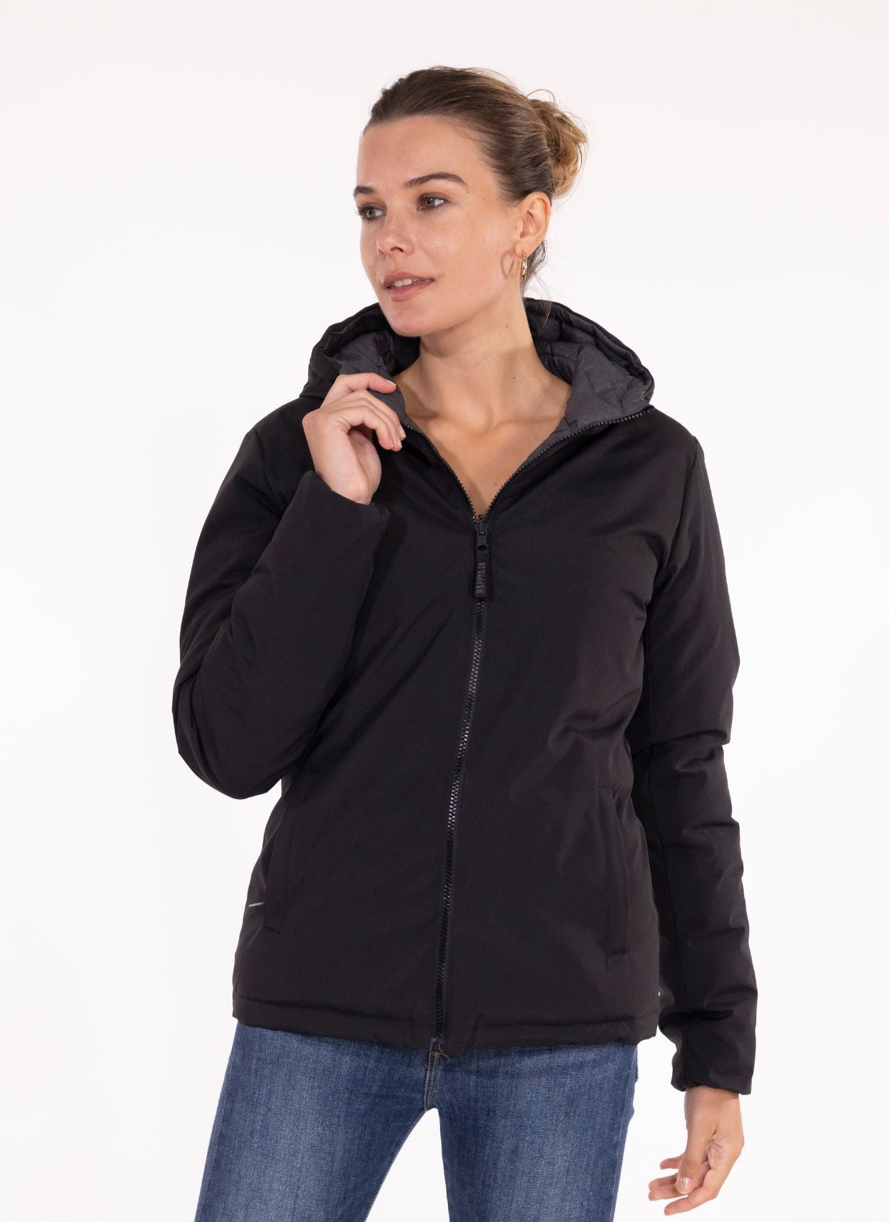 DOUDOUNE REVERSIBLE RECYCLEE NOIR - GRIS CHINE