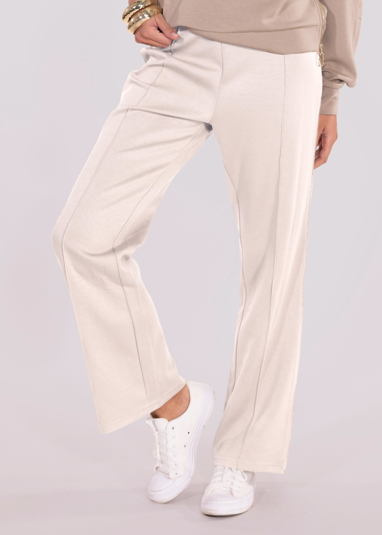 PANTALON DROIT COUTURE JESSIE CRÈME
