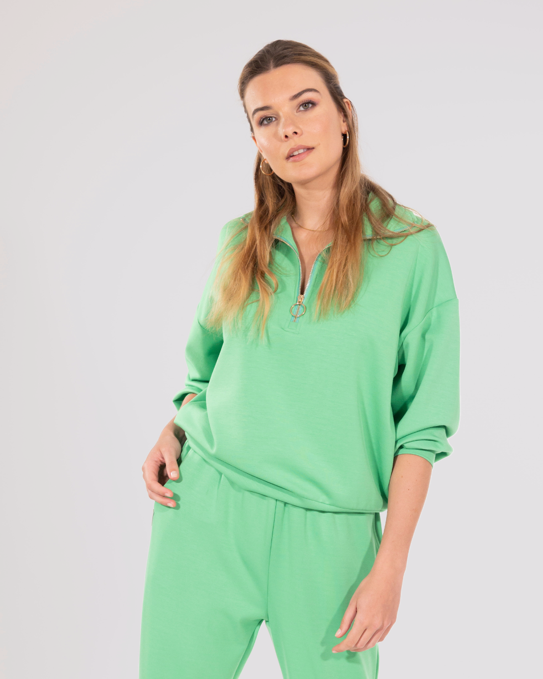 SWEAT CAMIONNEUR FLUIDE MODAL POMME