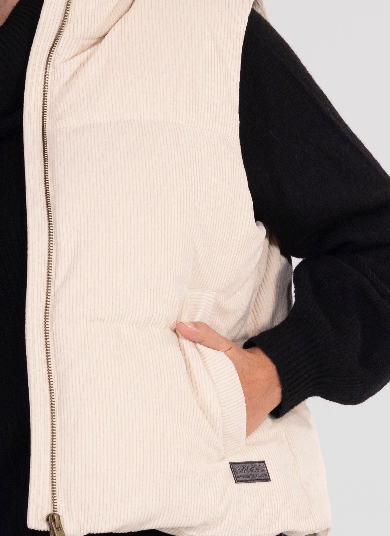 DOUDOUNE SANS MANCHES VELOURS CHLOE CRÈME