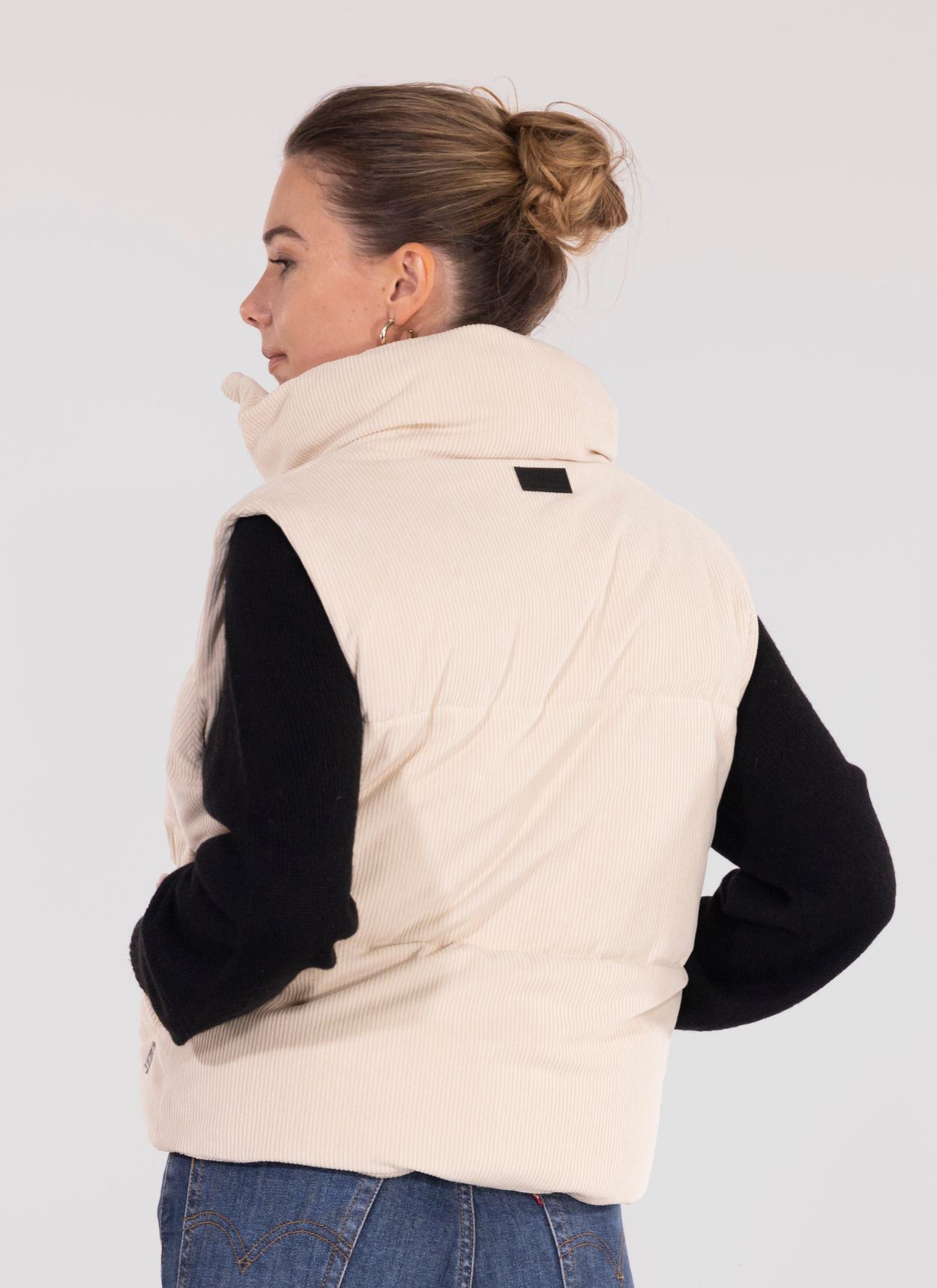 DOUDOUNE SANS MANCHES VELOURS CHLOE CRÈME