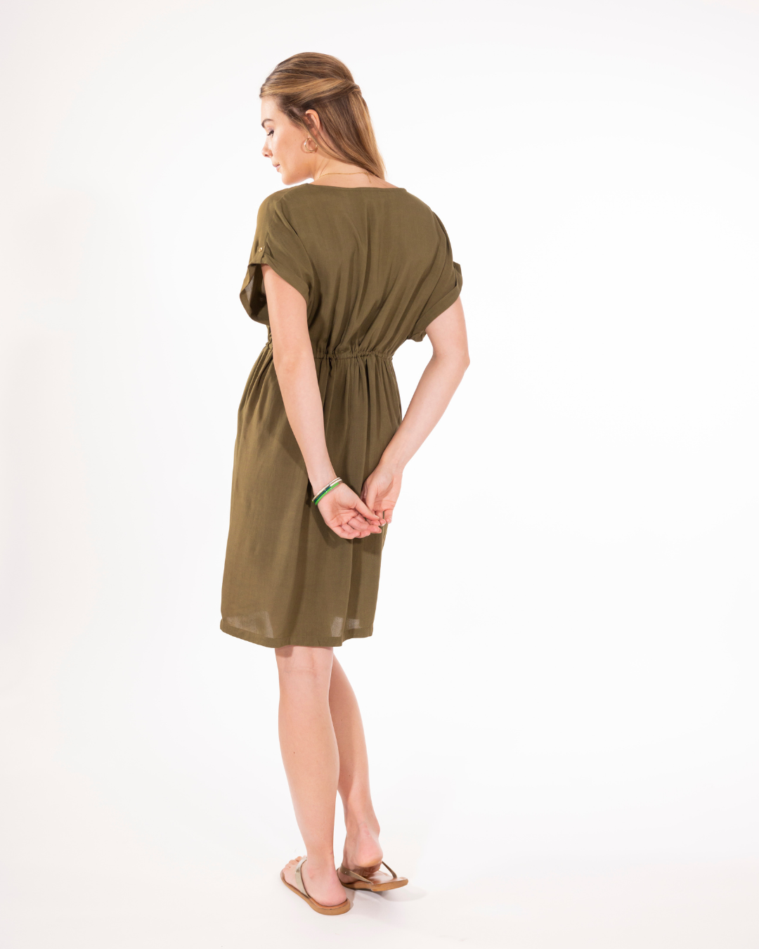 ROBE PLAGE UNIE KAKI - OR