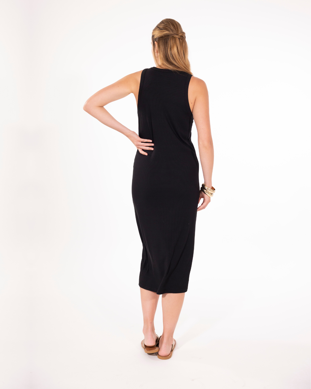 ROBE LONGUE COTELE NOIR