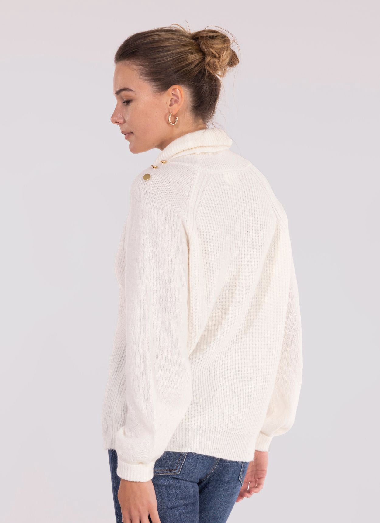 PULL COL ROULÉ NINA VANILLE