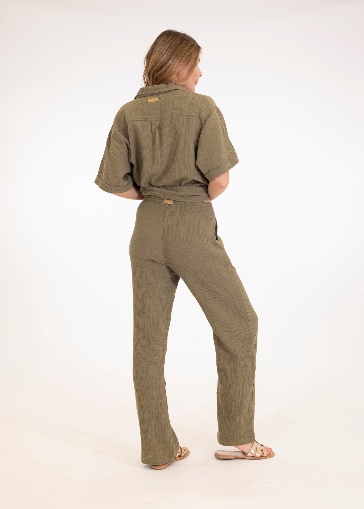 PANTALON DROIT PLAGE AURORE KAKI