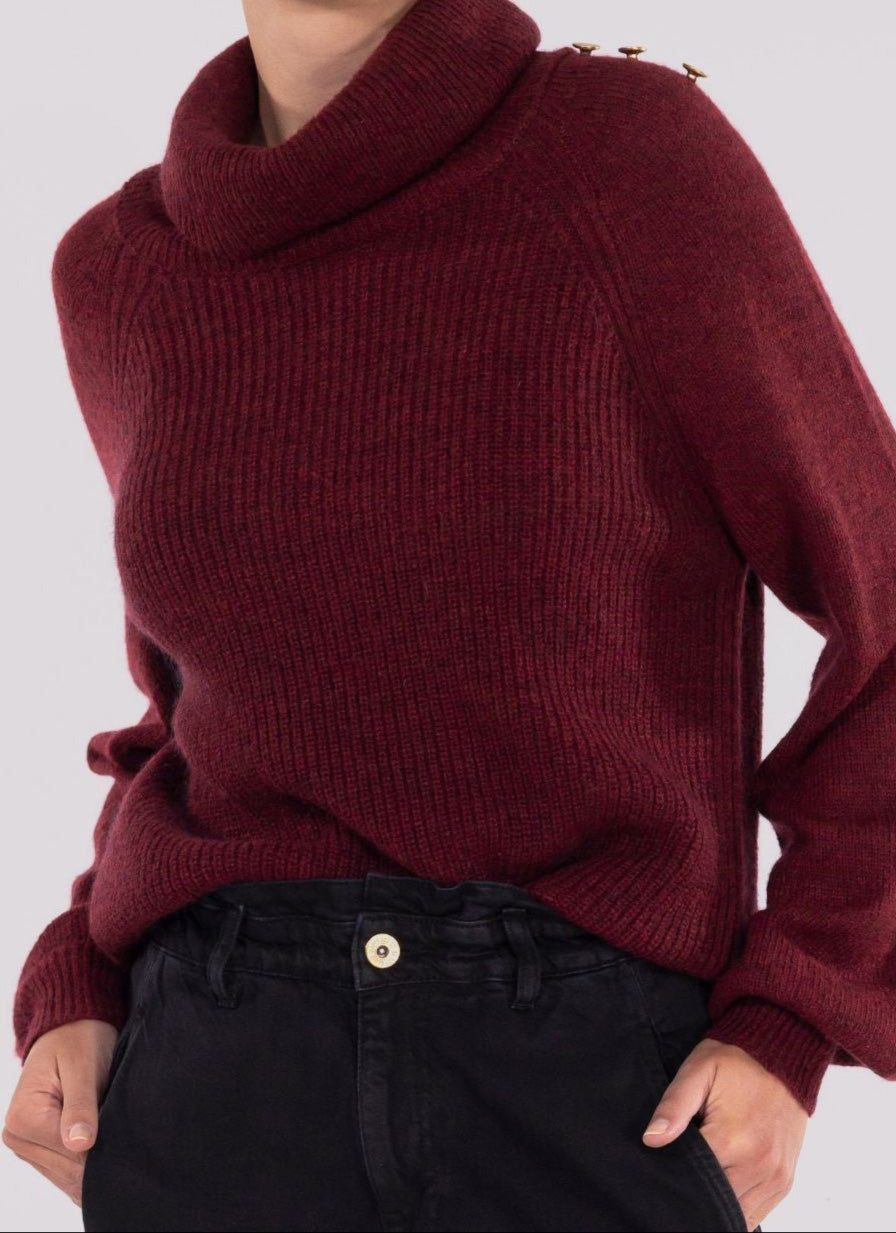 PULL COL ROULÉ NINA PRUNE