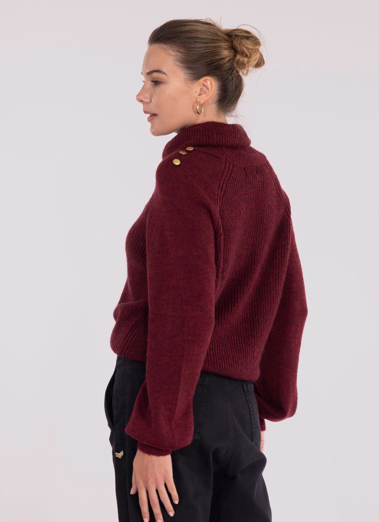 PULL COL ROULÉ NINA PRUNE