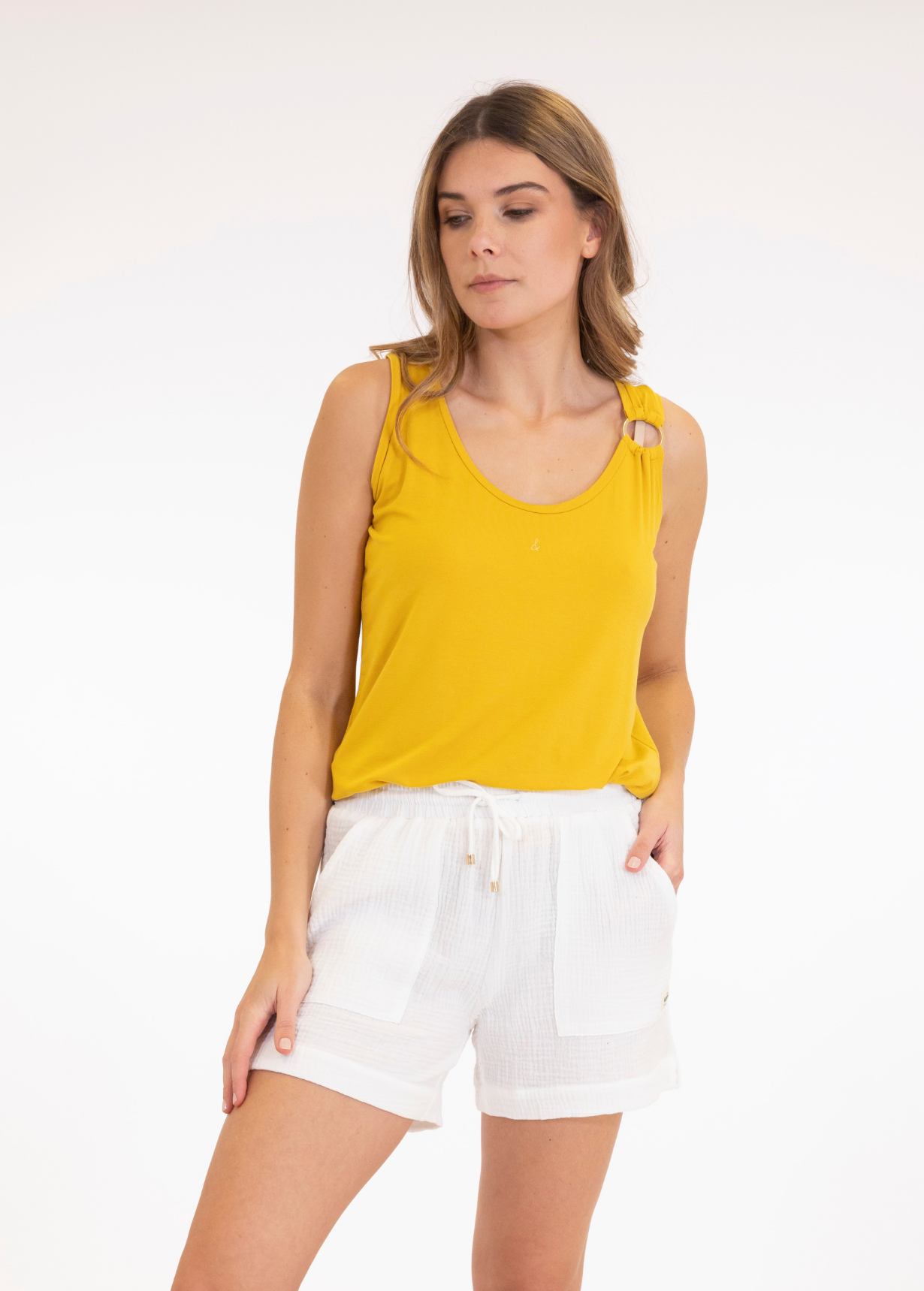SHORT DROIT PLAGE VANESSA BLANC