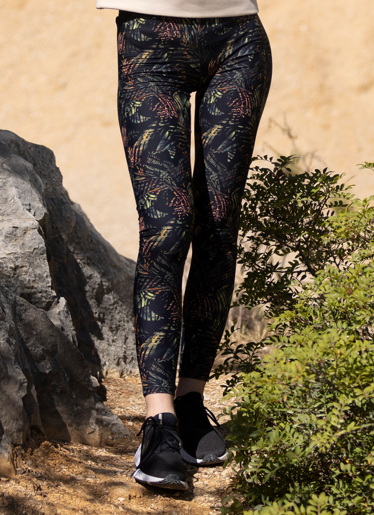 LEGGING FITNESS IMPRIMÉ SAFARI - NOIR