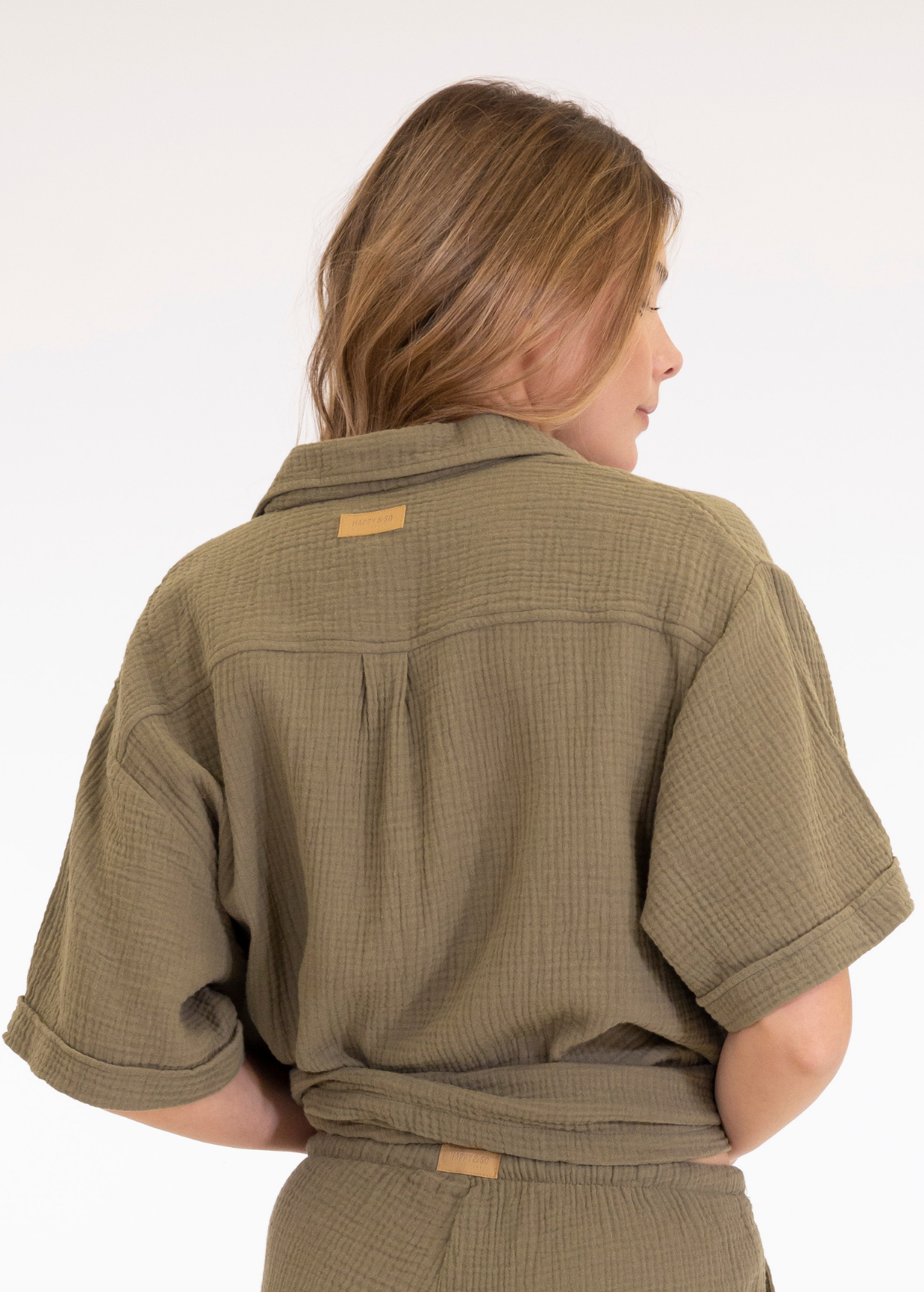CHEMISE PLAGE MANCHES COURTES ORIANE KAKI