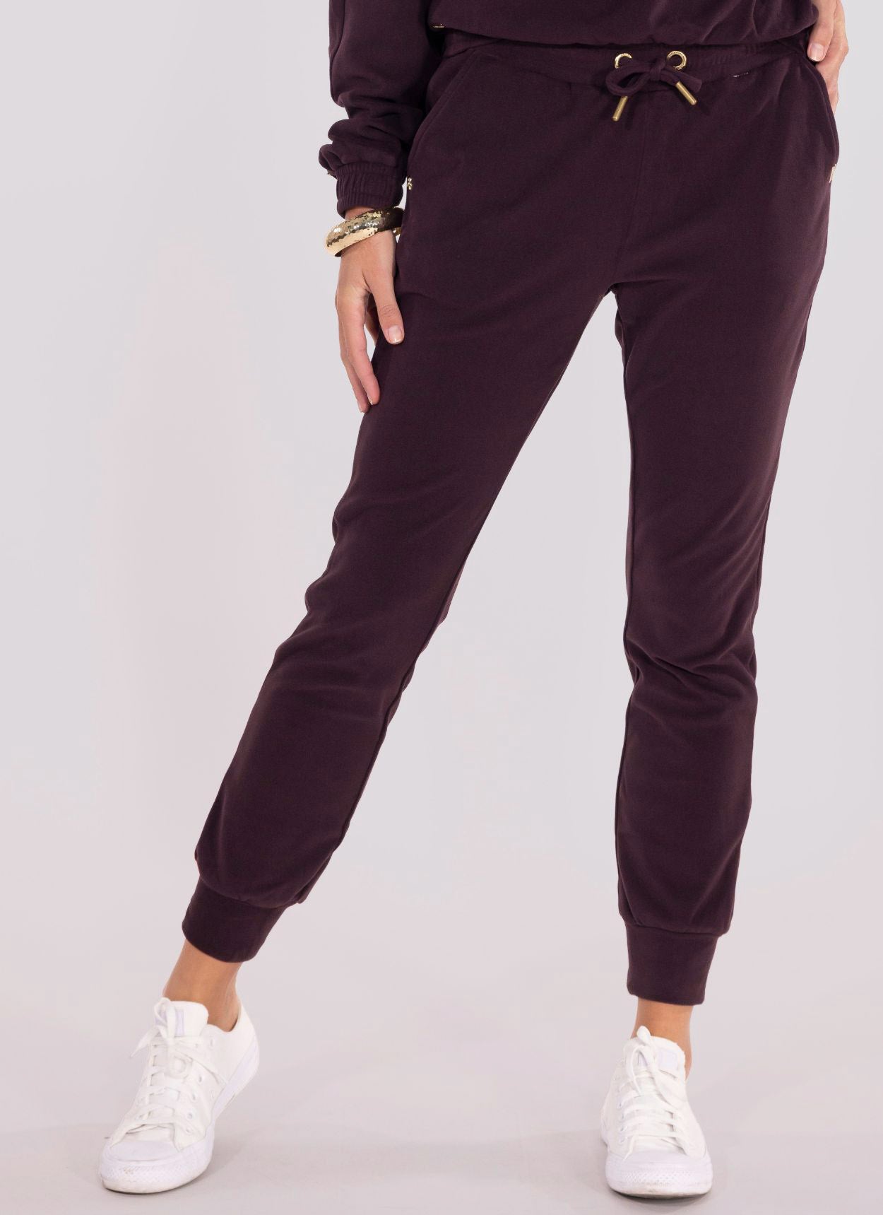 PANTALON REGULAR FIT MICROPOLAIRE LOUISA PRUNE