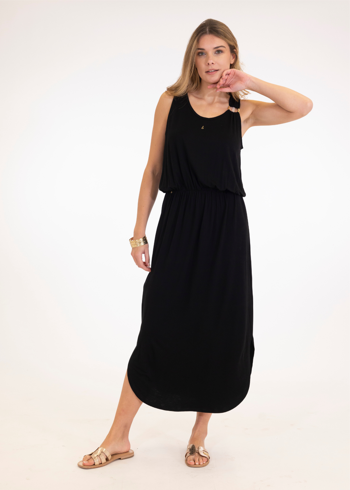 ROBE DÉBARDEUR ANNEAU AUDE NOIR