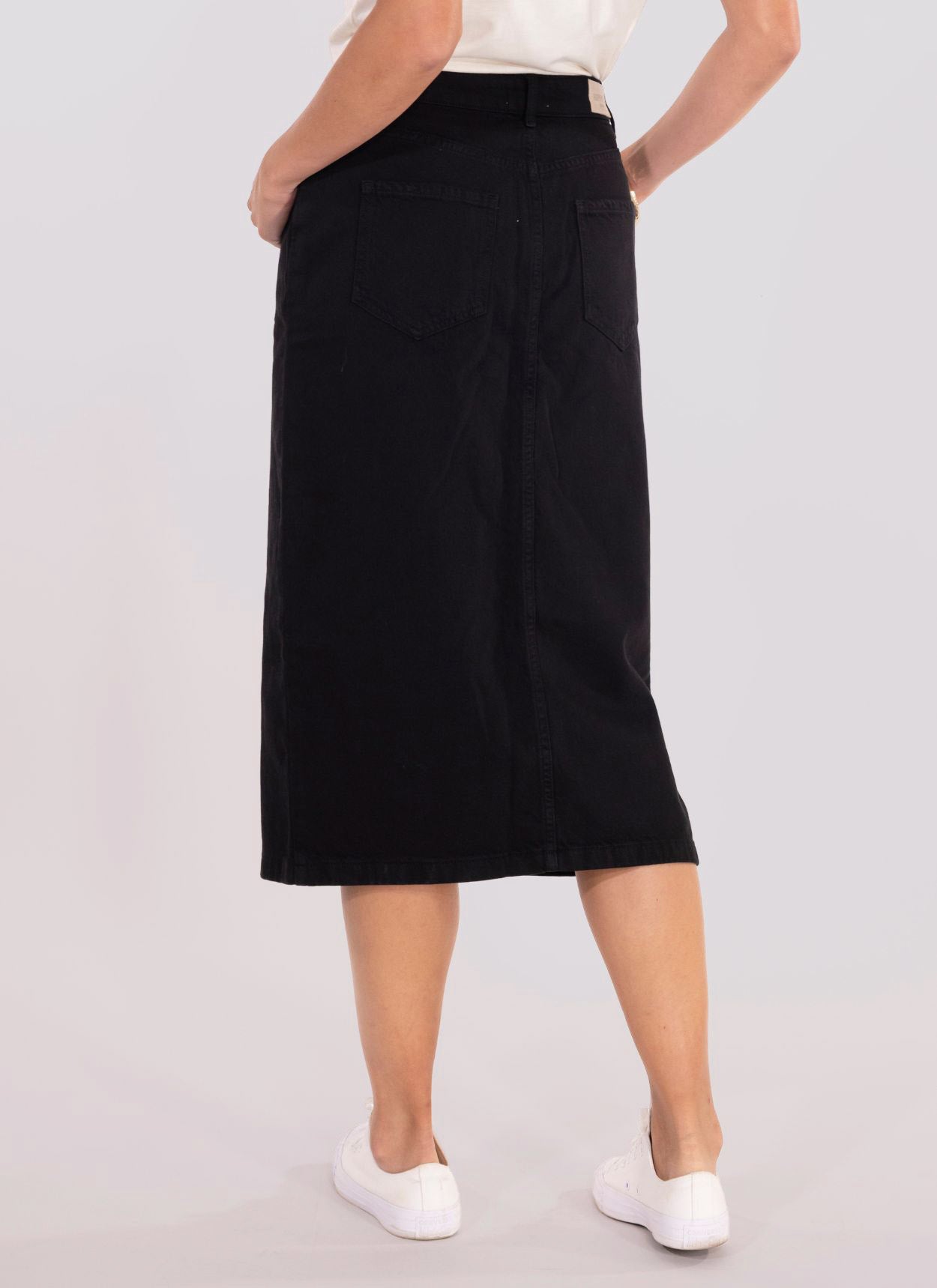 JUPE LONGUE DENIM AIMY NOIR