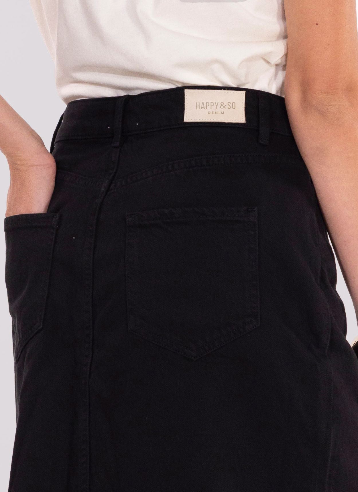 JUPE LONGUE DENIM AIMY NOIR