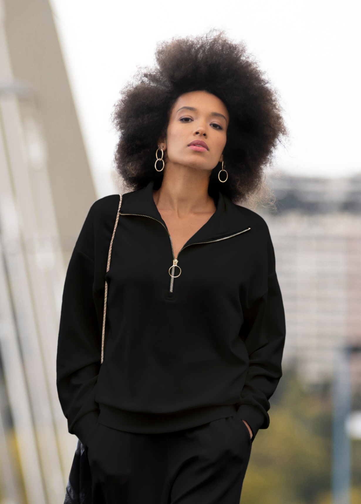 SWEAT CAMIONNEUR FLUIDE CRISTINE NOIR