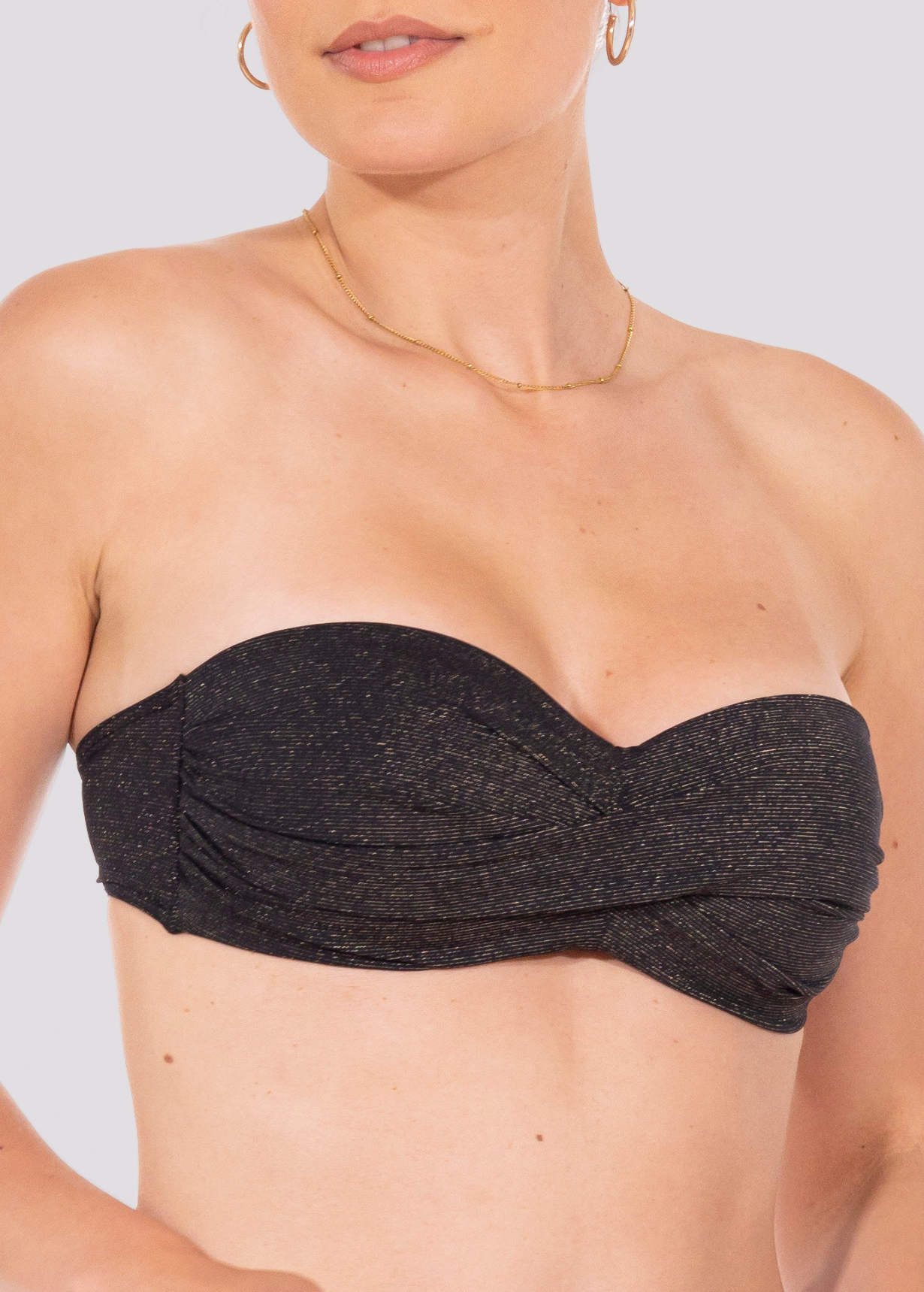 BANDEAU PLISSÉ NOIR - OR