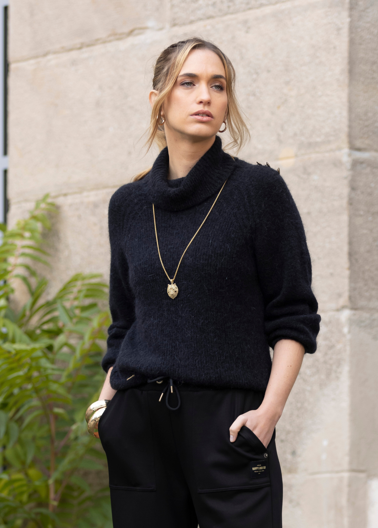 PULL COL ROULÉ NINA NOIR