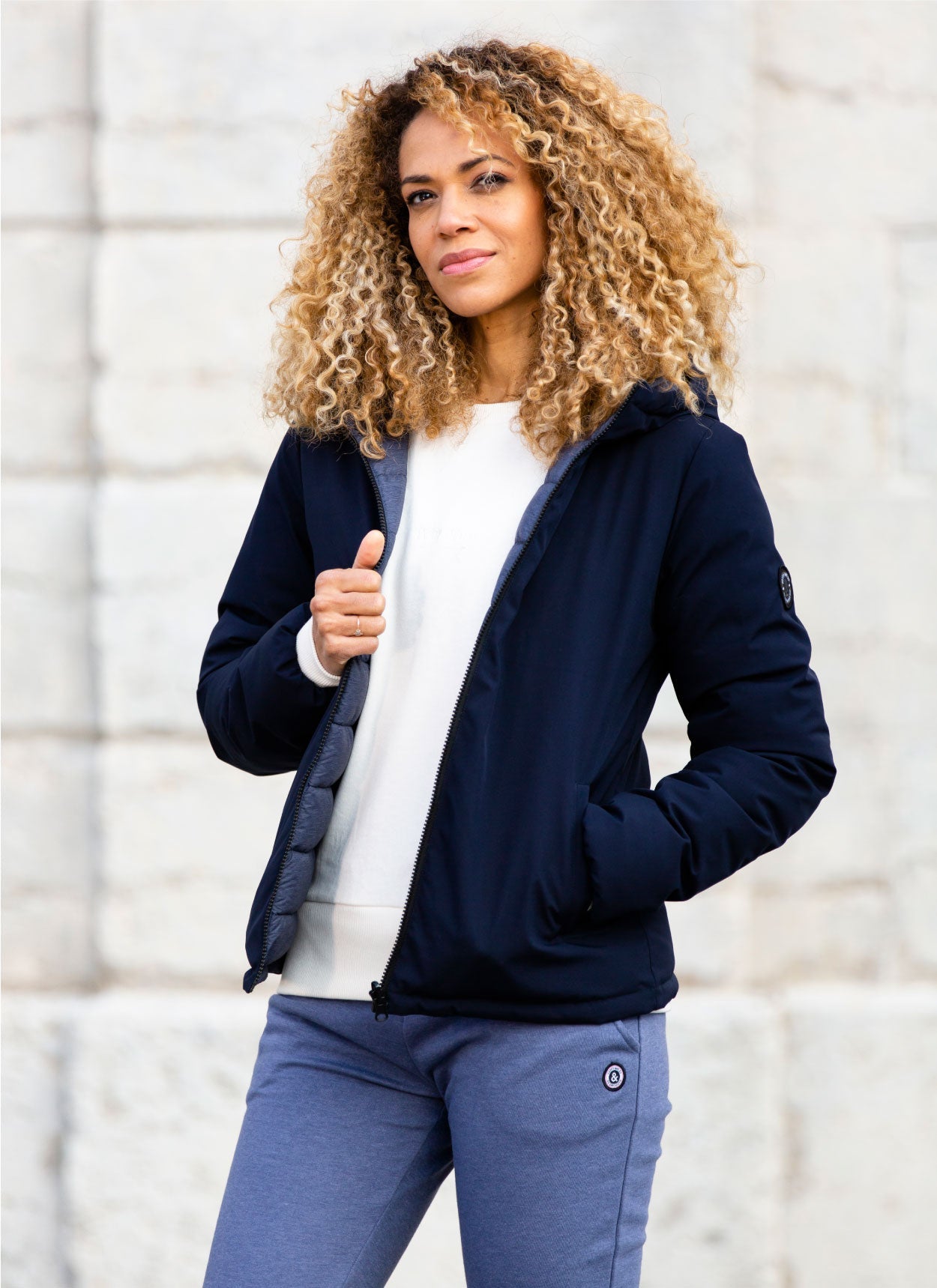 DOUDOUNE REVERSIBLE MARINE - BLEU CHINE