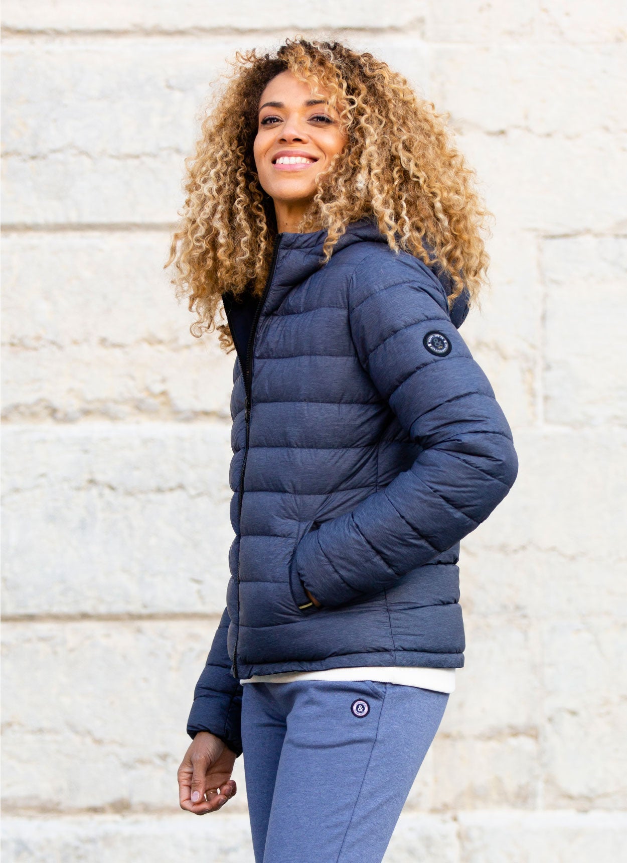 DOUDOUNE REVERSIBLE MARINE - BLEU CHINE