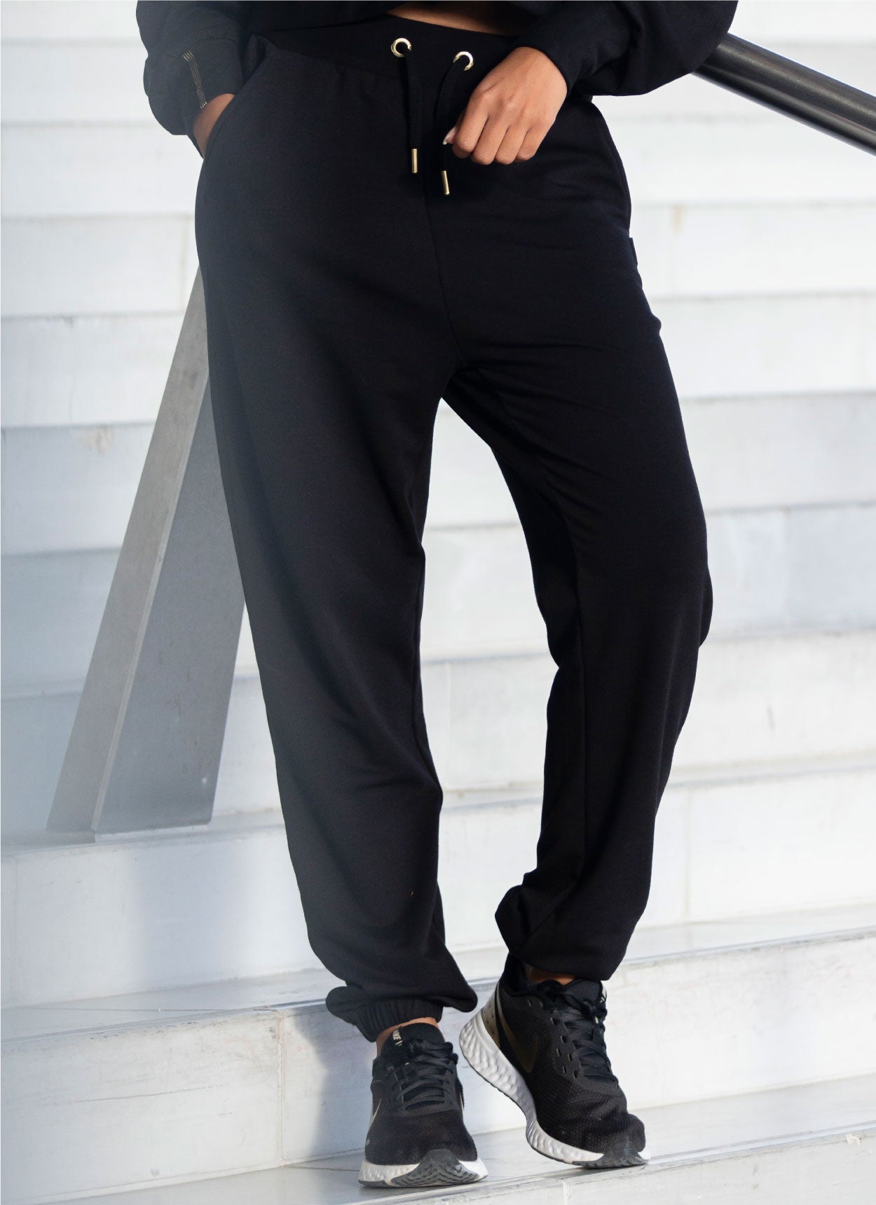 PANTALON LOOSE FIT MODAL NOIR