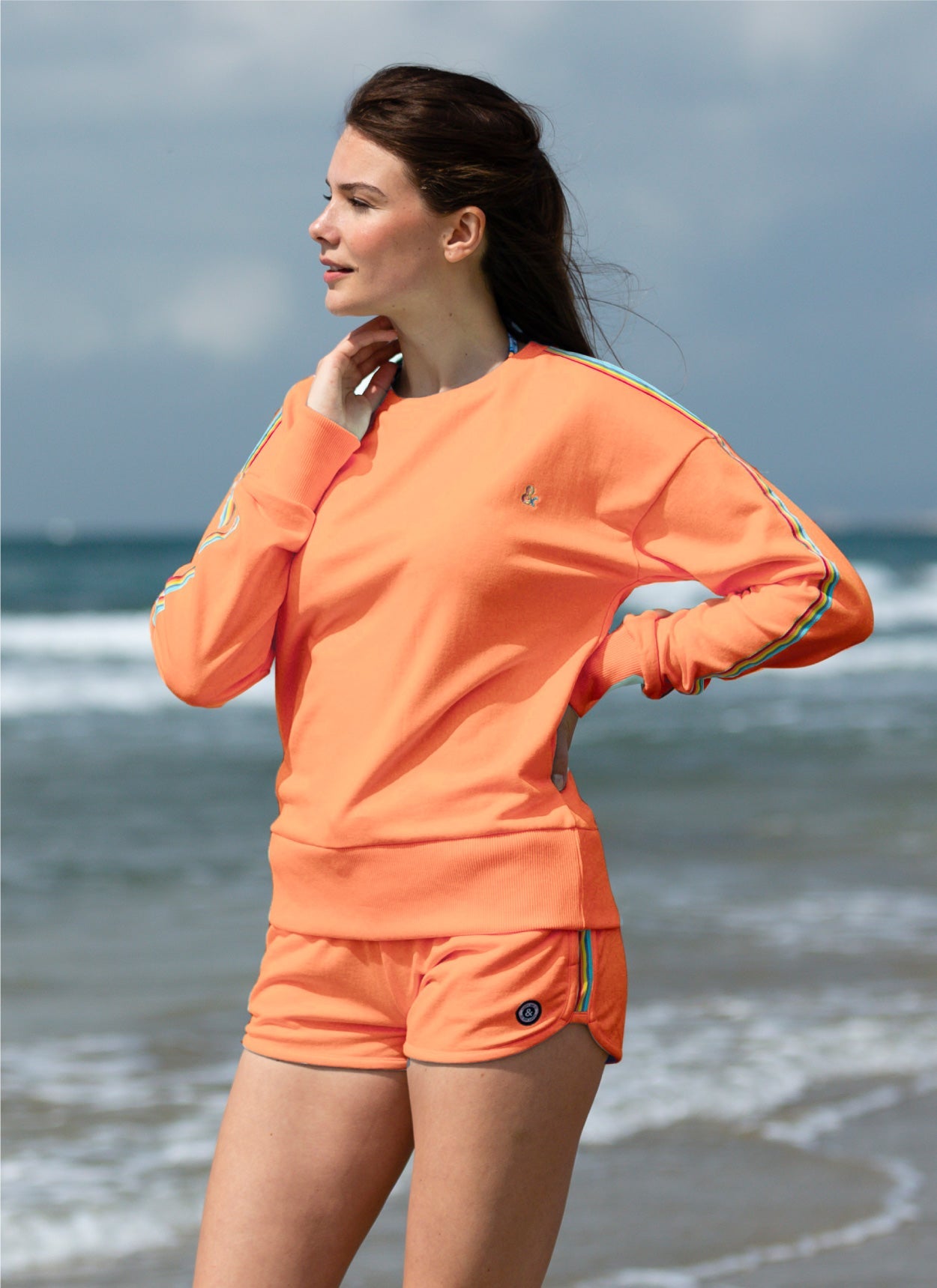 SWEAT COL ROND FRENCH TERRY MANDARINE