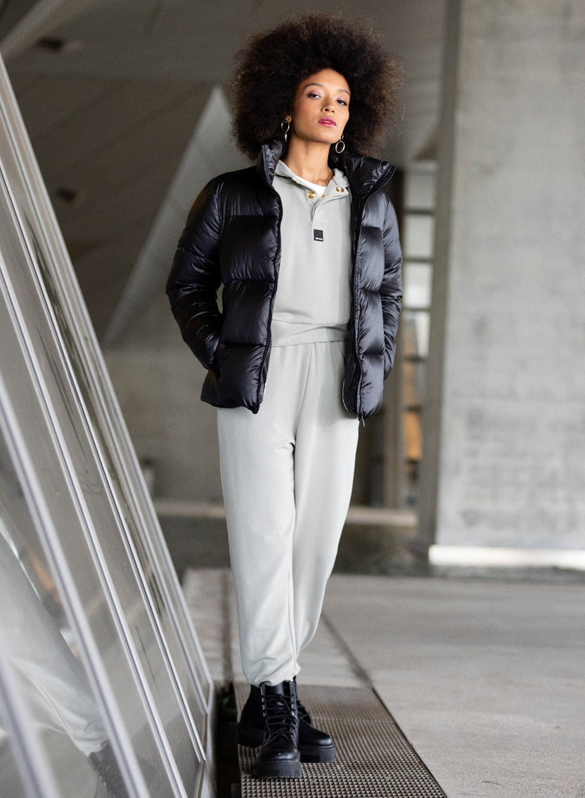 DOUDOUNE SATINEE RECYCLEE NOIR