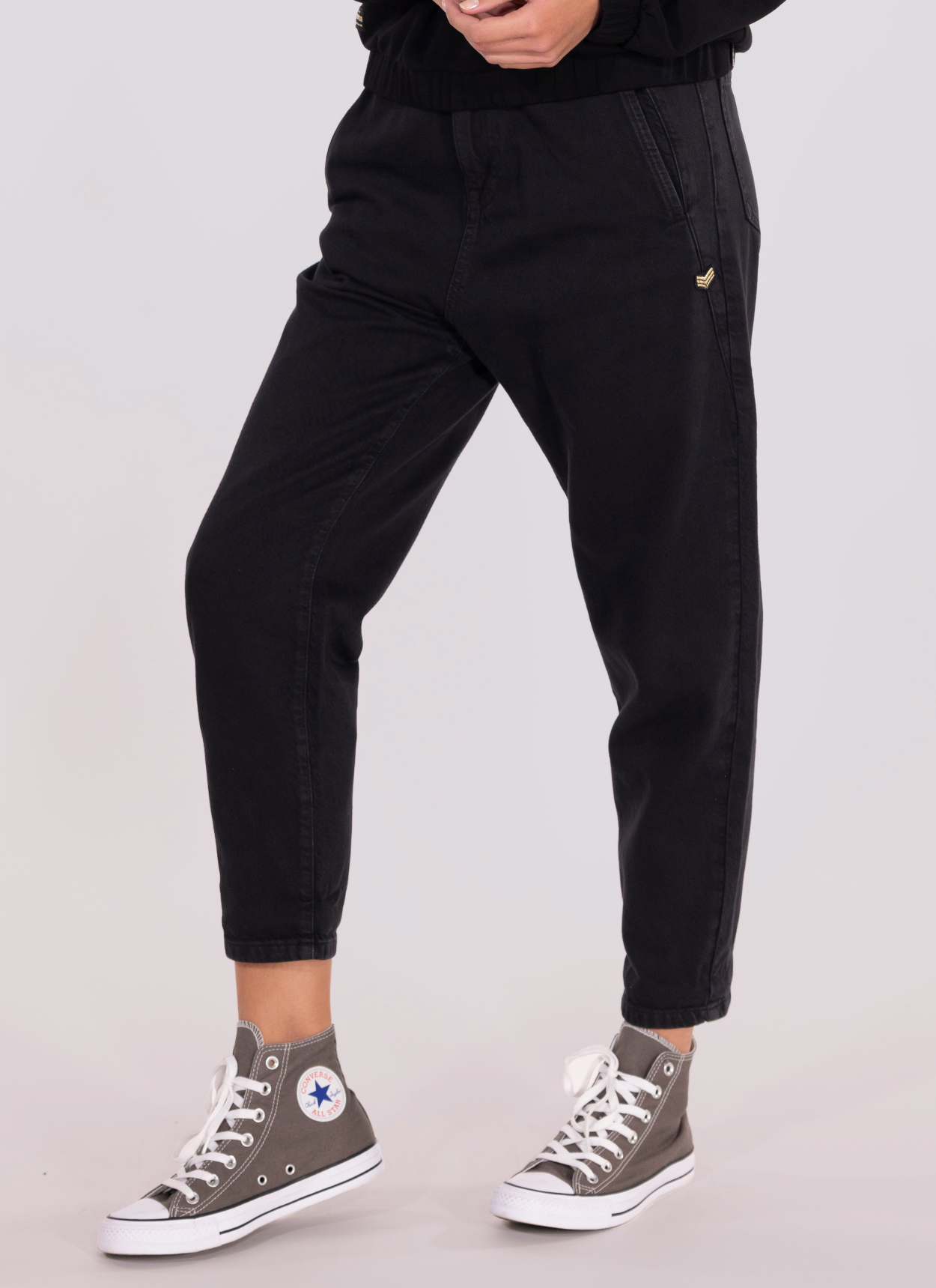 PANTALON CAROTTE DENIM INES NOIR