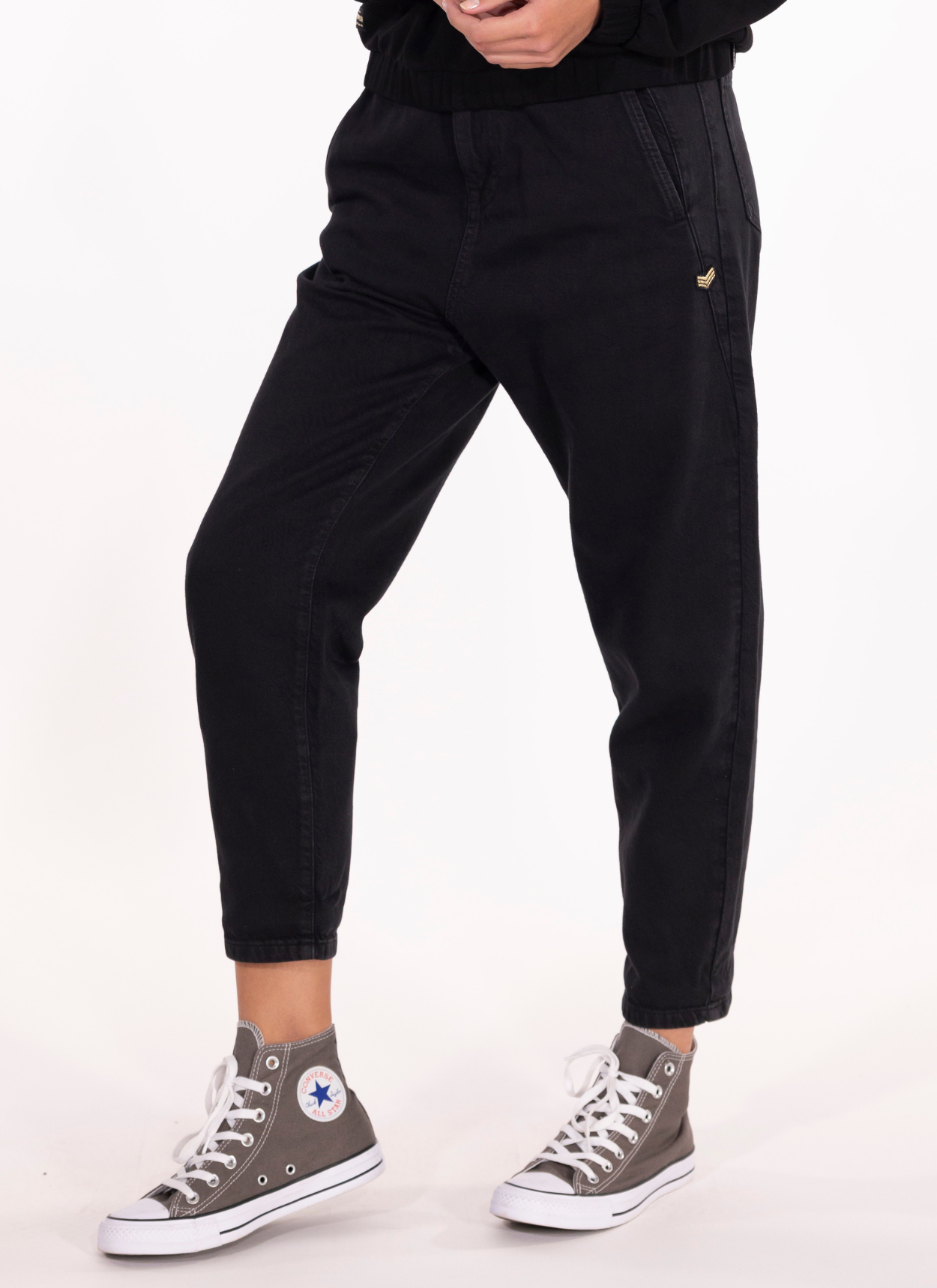 PANTALON CAROTTE DENIM INES NOIR