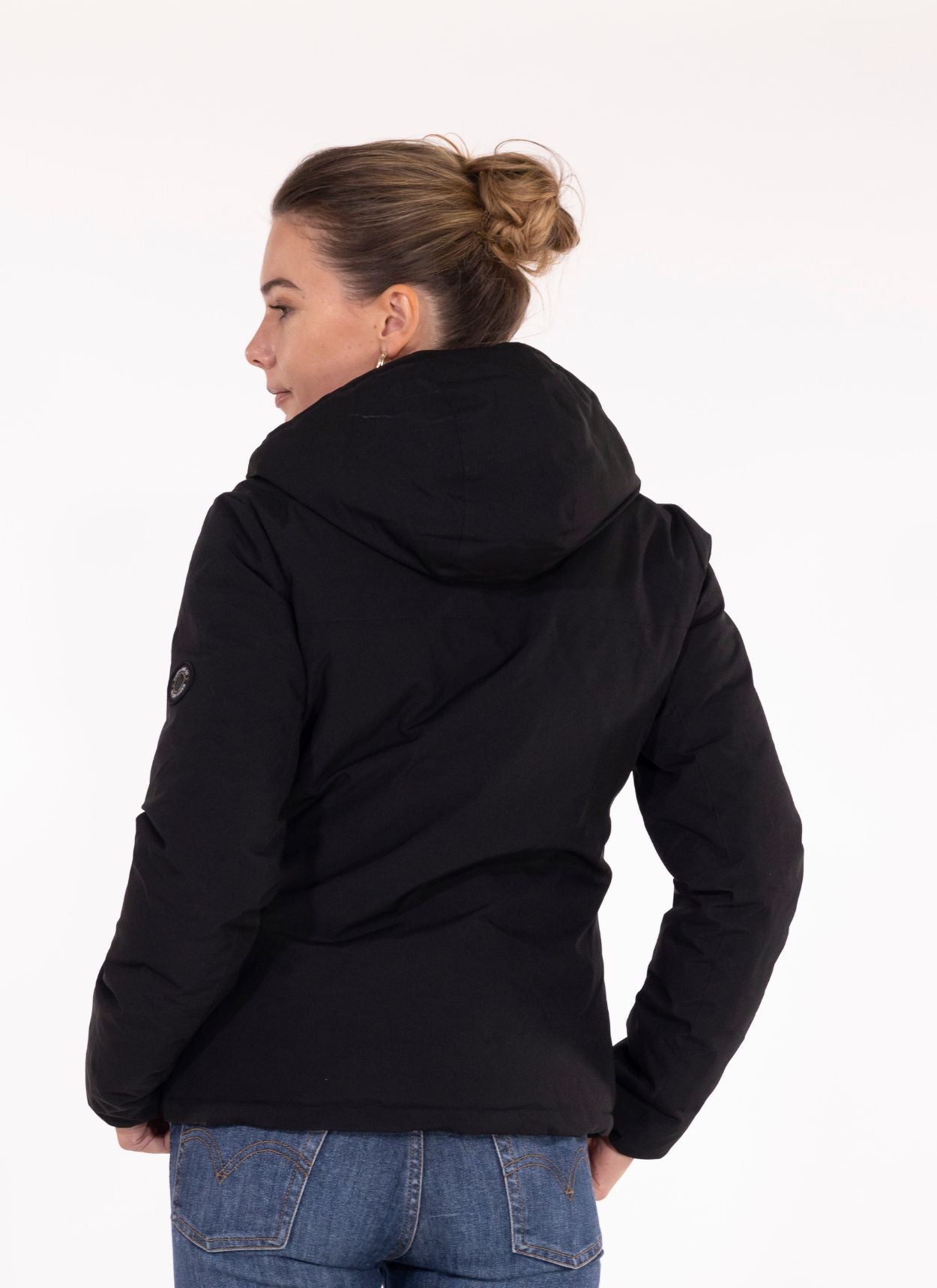 REVERSIBLE BLACK DOWN JACKET - SHINY BLACK 