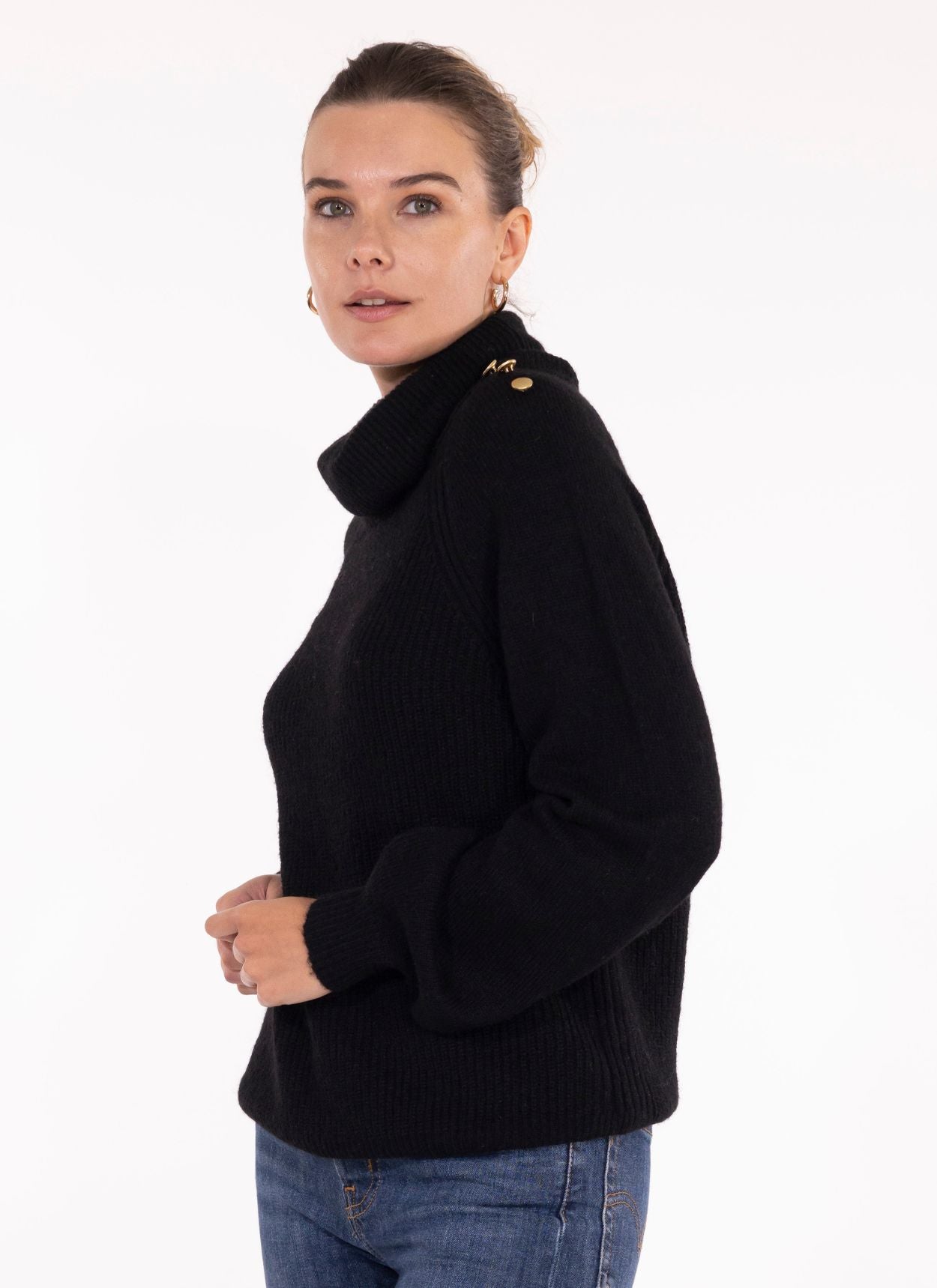 PULL COL ROULÉ NINA NOIR