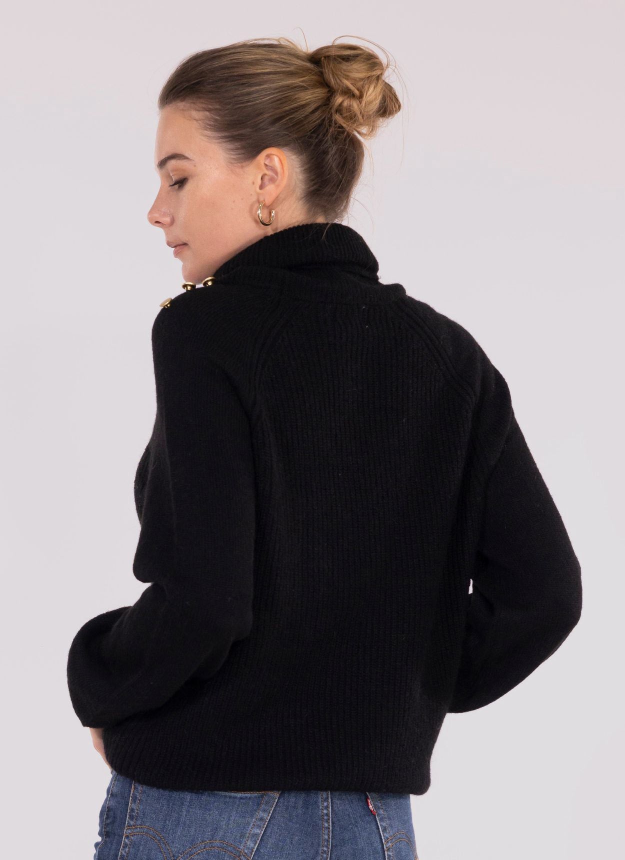 PULL COL ROULÉ NINA NOIR