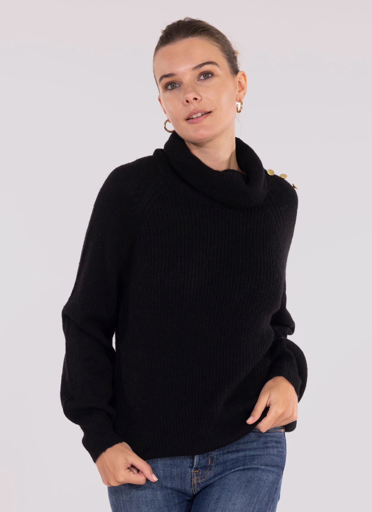 PULL COL ROULÉ NINA NOIR