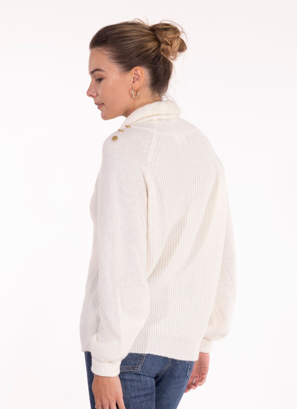 PULL COL ROULÉ NINA VANILLE