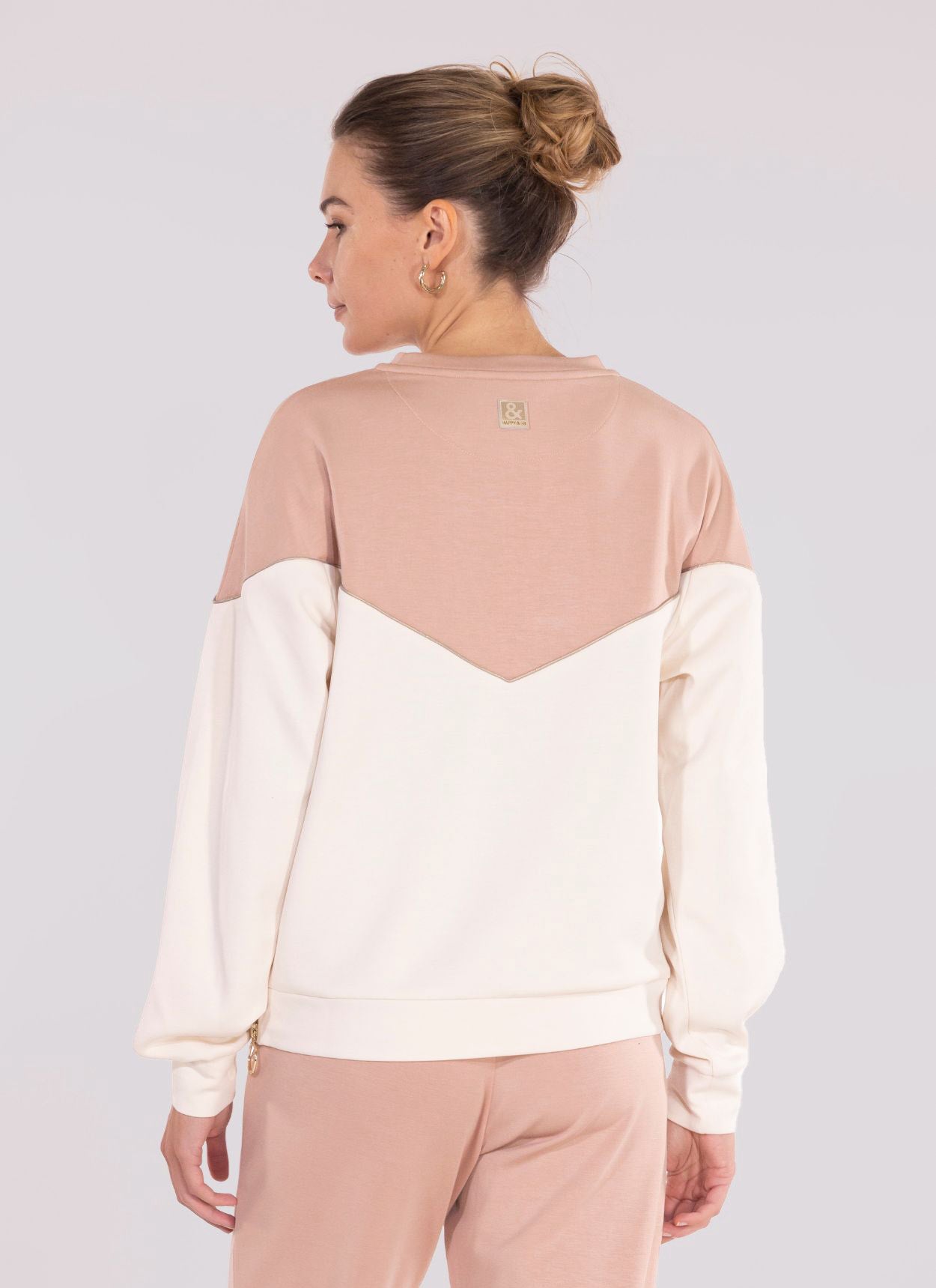 SWEAT COL ROND LOLA CRÈME - BOIS DE ROSE