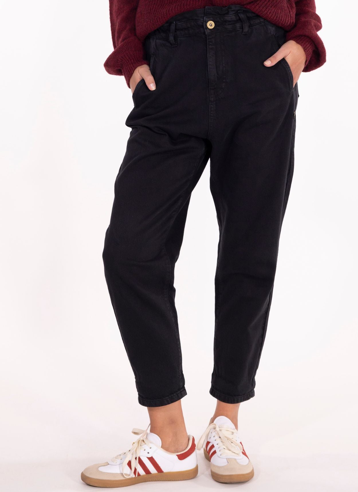 PANTALON CAROTTE DENIM INES NOIR