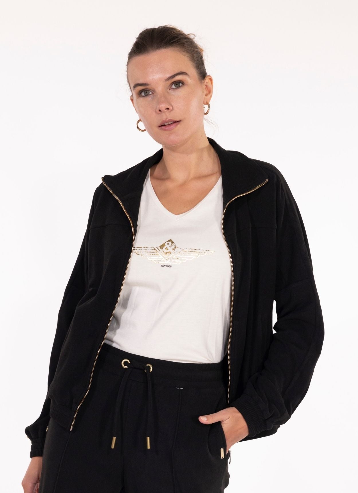 VESTE ZIPPÉE MICROPOLAIRE HARPER NOIR