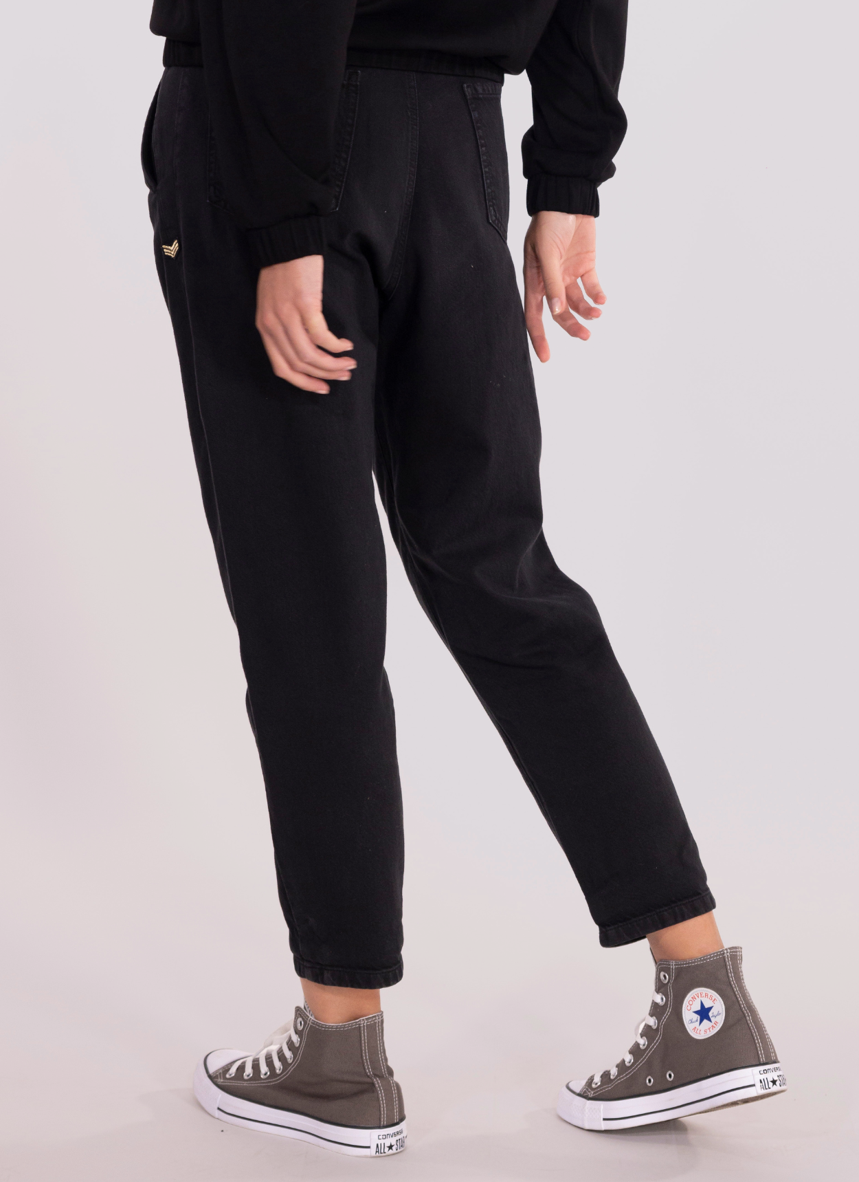 PANTALON CAROTTE DENIM INES NOIR