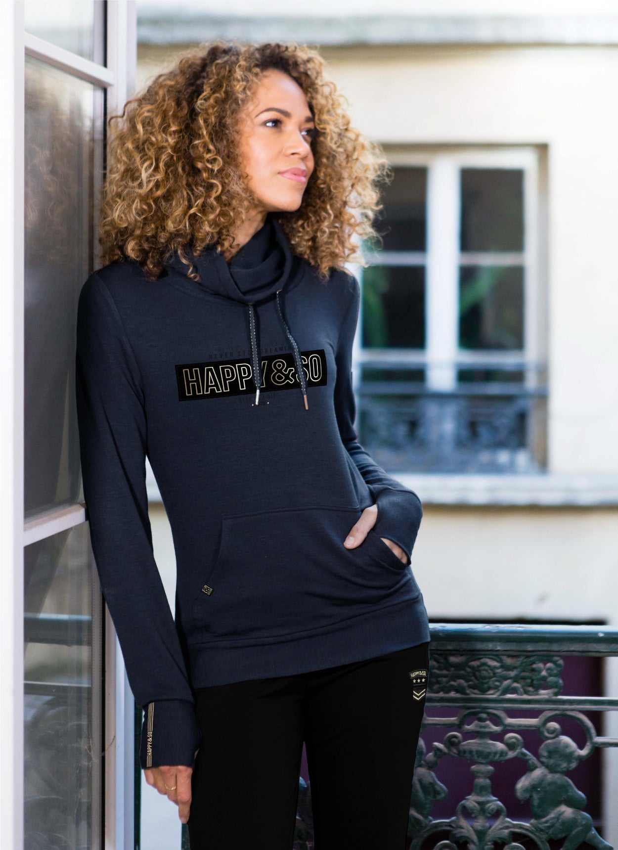 SWEAT COL CHEMINEE SOFT TOUCH BLEU NUIT