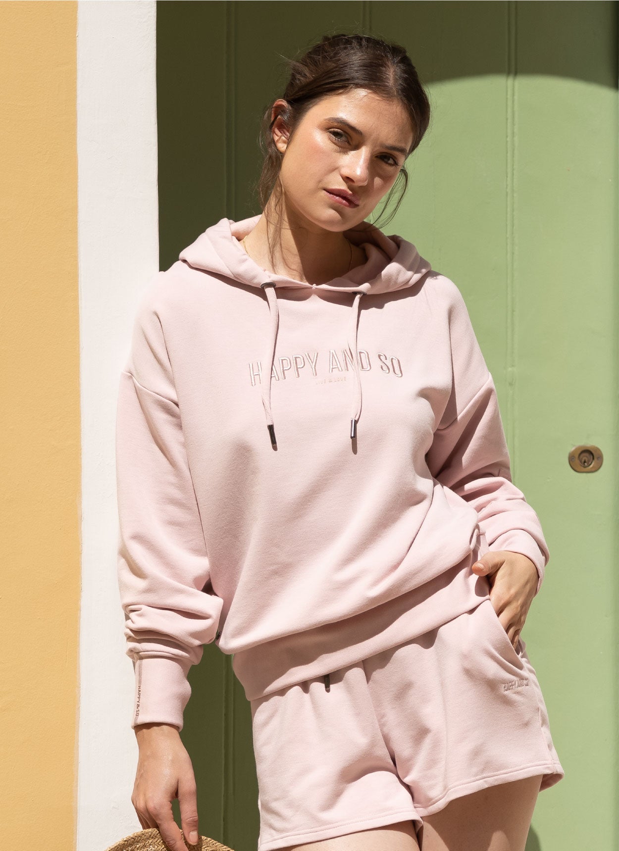 SWEAT CAPUCHE MODAL RECYCLE VIEUX ROSE
